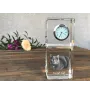 Korat Cat - crystal clock with a photo, photo of a cat in crystal, personalized desk clock by Art-Dog brand