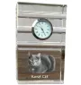 Korat Cat - glass clock with a photo, photo of a cat in crystal, personalized standing office clock by Art-Dog brand