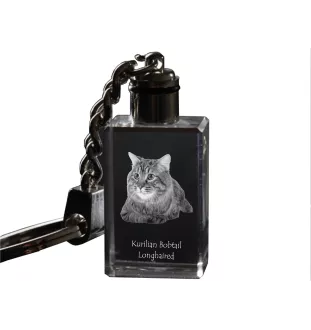 Kurilian bobtail à poil long - Pendentif en cristal avec photo de chat, pendentif lumineux, cadeau unique de la marque Art-Dog
