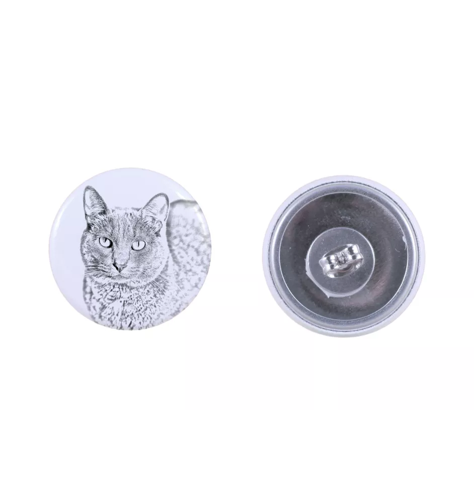 Chat Korat - boucles d'oreilles avec votre chat bien-aimé, photo personnelle, accessoire parfait pour les amoureux des chats de la marque Art.-Dog