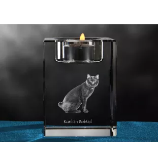 Kurylski bobtail świecznik kryształowy z kotem Art-Dog
