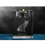 Kurilian bobtail - Candle holder with cat photo, crystal tealight holder, personalised gift by Art-Dog brand
