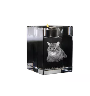 Kurylski bobtail długowłosy świecznik kryształowy z kotem Art-Dog