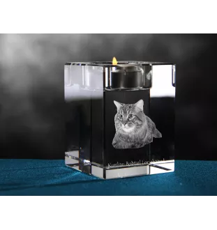 Kurylski bobtail długowłosy świecznik kryształowy z kotem Art-Dog