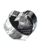 Kurilian bobtail longhaired - crystal clock with a picture of a cat, heart-shaped shelf clock, personalized standing clock by Art-Dog brand