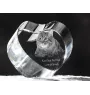 Kurilian bobtail longhaired - crystal clock with a picture of a cat, heart-shaped shelf clock, personalized standing clock by Art-Dog brand