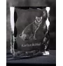 Kurilian bobtail - crystal with a cat picture, glass statuette with a picture, unique frame with a picture from Art-Dog brand