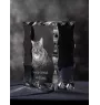 Kurilian bobtail longhaired - crystal with a cat picture, glass statuette with a picture, unique frame with a picture from Art-Dog brand