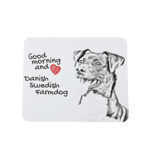 Chien de ferme dano-suédois, Dansk-svensk gårdshund - tapis de souris personnalisé avec impression, tapis de souris personnalisé avec chien, accessoire unique pour employé de bureau de la marque Art-D