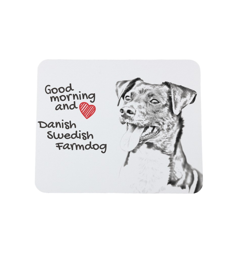 Chien de ferme dano-suédois, Dansk-svensk gårdshund - tapis de souris personnalisé avec impression, tapis de souris personnalisé avec chien, accessoire unique pour employé de bureau de la marque Art-D