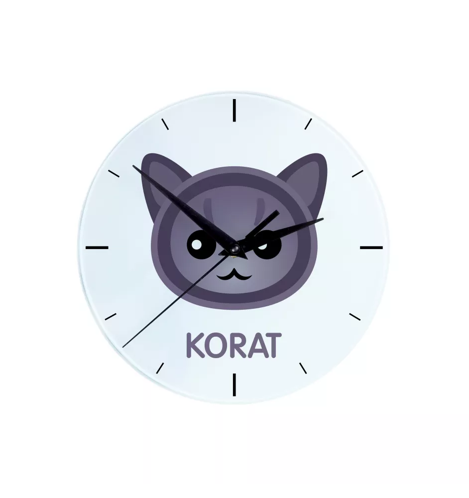 Korat - MDF-Uhr mit Grafik und Logo der Marke Art-Dog