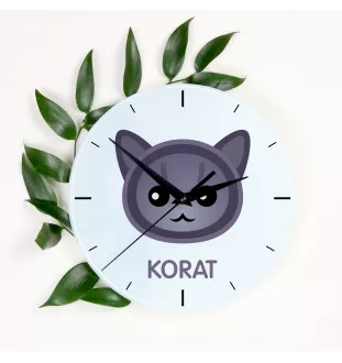 Korat - MDF-Uhr mit Grafik und Logo der Marke Art-Dog