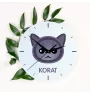 Korat - MDF clock with graphics and the Art-Dog brand name