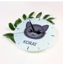 Korat - MDF clock with graphics and the Art-Dog brand name