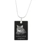 Kurilian bobtail longhaired - Crystal pendant with cat, silver necklace with photo, personalised pendant by Art-Dog brand