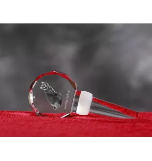 Kurilian bobtail - Crystal bottle stopper with cat, unique wine stopper with photo, personalised gift for sommelier by Art-Dog brand