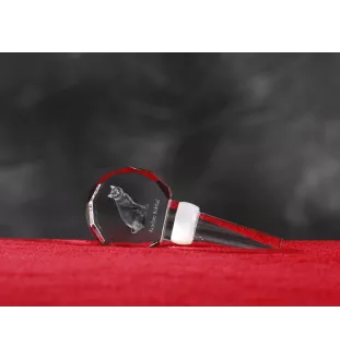 Kurilianer Bobtail - Kristallflaschenverschluss mit Katze, einzigartiger Weinverschluss mit Foto, personalisiertes Geschenk für Sommelier der Marke Art-Dog