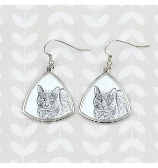 Korat Cat - cat earrings, hanging earrings with a picture, personalized jewelry with Art-Dog brand print.