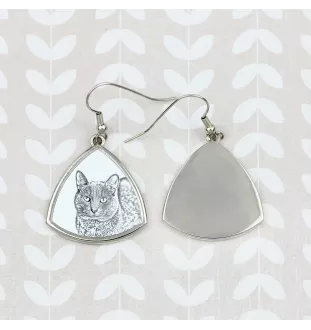 Korat Cat - cat earrings, hanging earrings with a picture, personalized jewelry with Art-Dog brand print.