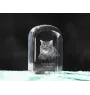 Kurilian bobtail à poil long - un cube en cristal avec une photo, une photo de chat dans le cristal, un presse-papiers cubique de la marque Art-Dog