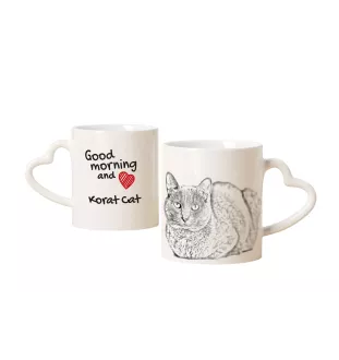 Korat Tasse mit Katze, entzückende Tasse mit herzförmigem Henkel, universelles Geschenk der Marke Art-Dog