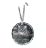 Kurilian bobtail à poil long - boule de Noël en cristal avec une photo, photo d'un chat dans le cristal, décoration personnalisée pour sapin de Noël de la marque Art-Dog