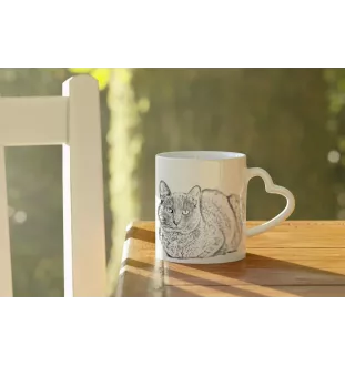 Korat Tasse mit Katze, entzückende Tasse mit herzförmigem Henkel, universelles Geschenk der Marke Art-Dog