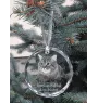 Kurilian bobtail à poil long - boule de Noël en cristal avec une photo, photo d'un chat dans le cristal, décoration personnalisée pour sapin de Noël de la marque Art-Dog