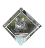 Kurilian bobtail à poil long - un cube en cristal avec une photo de chat, une photo de cheval dans le cristal, un presse-papiers cubique de la marque Art-Dog