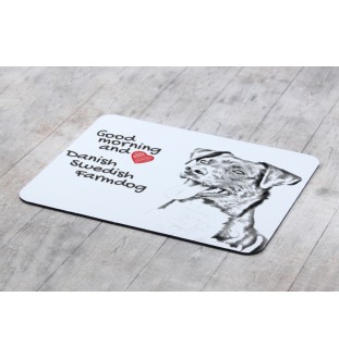 Chien de ferme dano-suédois, Dansk-svensk gårdshund - tapis de souris personnalisé avec impression, tapis de souris personnalisé avec chien, accessoire unique pour employé de bureau de la marque Art-D