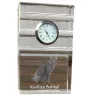 Kurilian bobtail - glass clock with a photo, photo of a cat in crystal, personalized standing office clock by Art-Dog brand