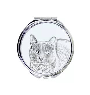 Chat Korat - miroir de poche avec un chat, miroir personnalisé pour sac à main, miroir compact avec impression de la marque Art-Dog