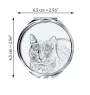 Korat Katze - Taschenspiegel mit Katze, personalisierter Taschenspiegel, kompakter Spiegel mit Art-Dog-Logo