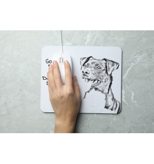 Dänisch-Schwedischer Farmhund, Dansk-Svensk Gårdshund - Mauspad mit Druck, personalisiertes Mauspad mit Hund, einzigartiges Gadget für Büroangestellte von Art-Dog.