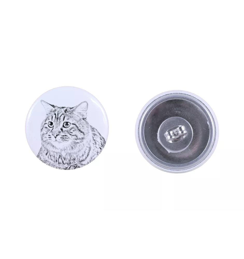 Kurylski bobtail długowłosy kolczyki z kotem mały Art-Dog