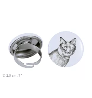 Bobtail kurilien - une bague unique, faite à la main, bijoux pour femmes de la marque Art-Dog