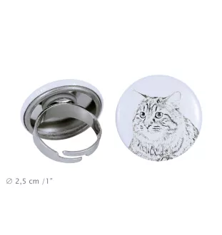 Kurilianer Bobtail langhaarig - ein einzigartiger Ring, handgefertigt, Damenschmuck der Marke Art-Dog