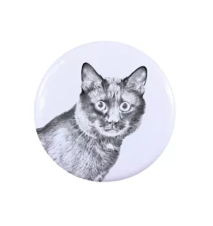 Kurilianer Bobtail Rucksack decoration, personalized badge, perfect gadget for animal lovers from the Art-Dog brand