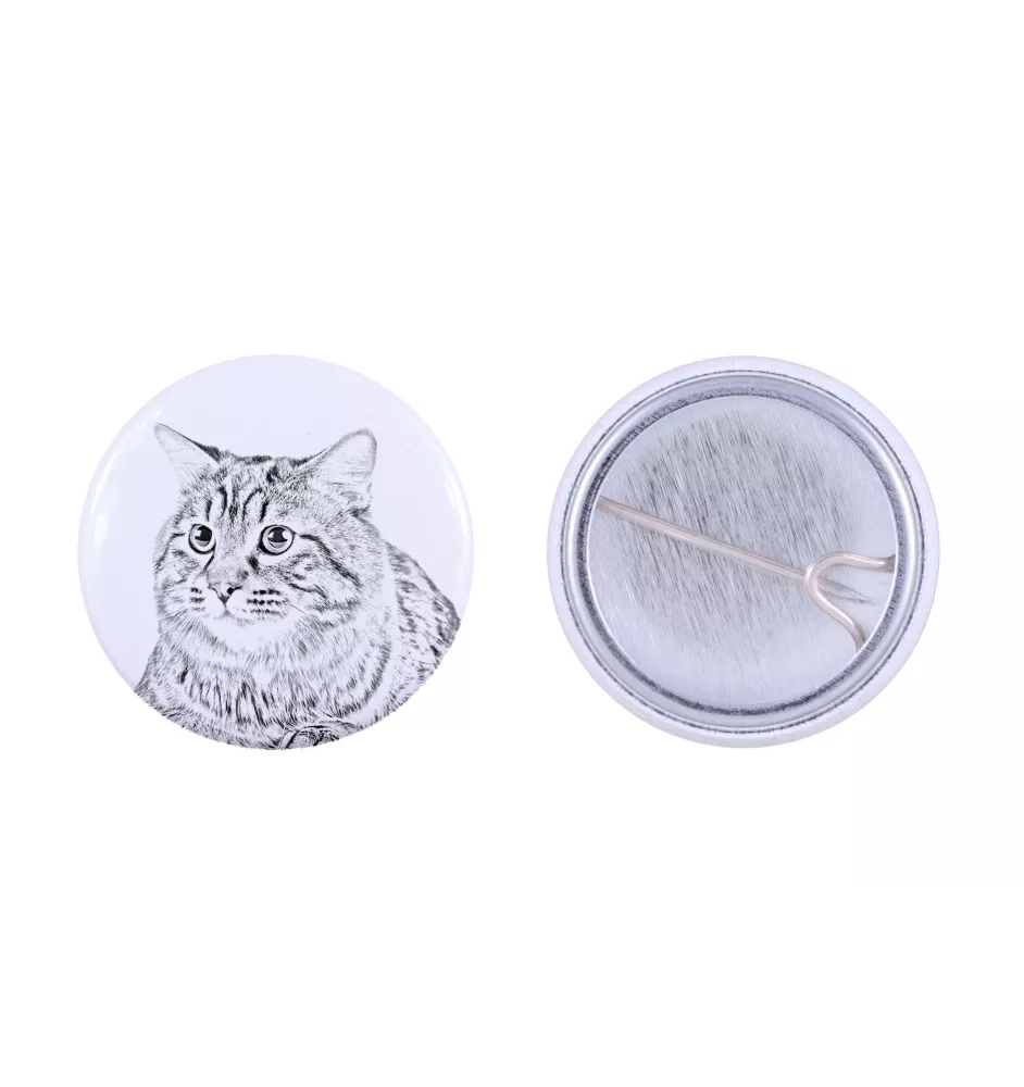 Kurilian bobtail longhaired - backpack decoration, personalized badge, perfect gadget for animal lovers by Art-Dog brand