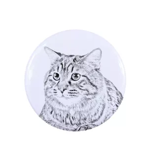 Kurylski bobtail długowłosy przypinka z kotem mała Art-Dog