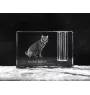 Bobtail kurilien - Porte-stylos, organiseur en cristal avec photo de chat, décoration de bureau unique par la marque Art-Dog