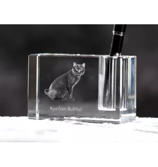 Kurylski bobtail penholder kryształowy z kotem Art-Dog