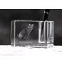 Kurilianer Bobtail - Stifthalter, Kristallorganizer mit Katzenfoto, einzigartige Schreibtischdekoration der Marke Art-Dog