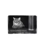 Kurilianer Bobtail langhaarig - Stifthalter, Kristallorganizer mit Katzenfoto, einzigartige Schreibtischdekoration der Marke Art-Dog