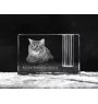 Kurilian bobtail longhaired - Pen stand, crystal organiser with cat photo, unique desk decoration by Art-Dog brand