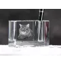 Kurilian bobtail à poil long - Porte-stylos, organiseur en cristal avec photo de chat, décoration de bureau unique par la marque Art-Dog