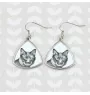 Kurilian bobtail - cat earrings, hanging earrings with a picture, personalized jewelry with Art-Dog brand print.