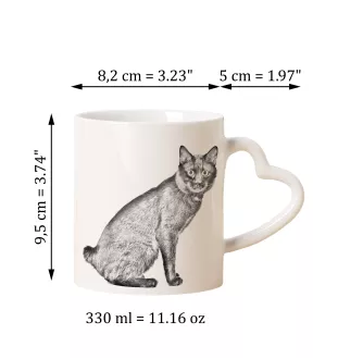 Bobtail kurilien I - tasse avec un chat, une tasse adorable avec une anse en forme de cœur, un cadeau universel de la marque Art-Dog