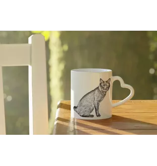 Bobtail kurilien I - tasse avec un chat, une tasse adorable avec une anse en forme de cœur, un cadeau universel de la marque Art-Dog