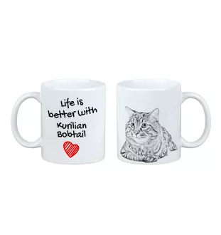 Kurilian bobtail - cup with a cat, cup with a photo, personalized gift from the Art-Dog brand